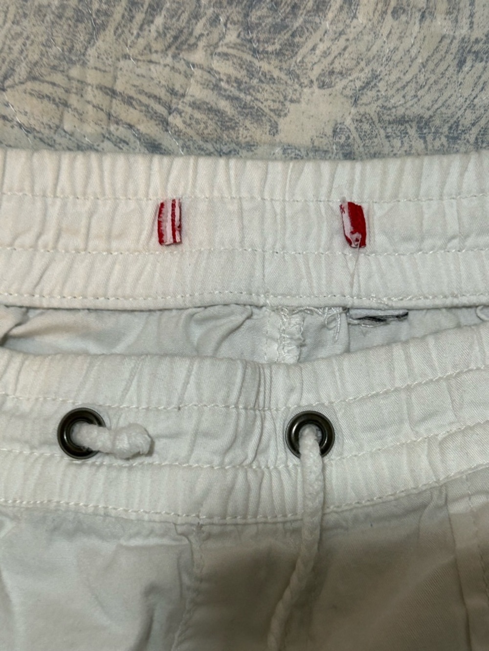 White Drawstring Cargo Shorts - Picture 3 of 5